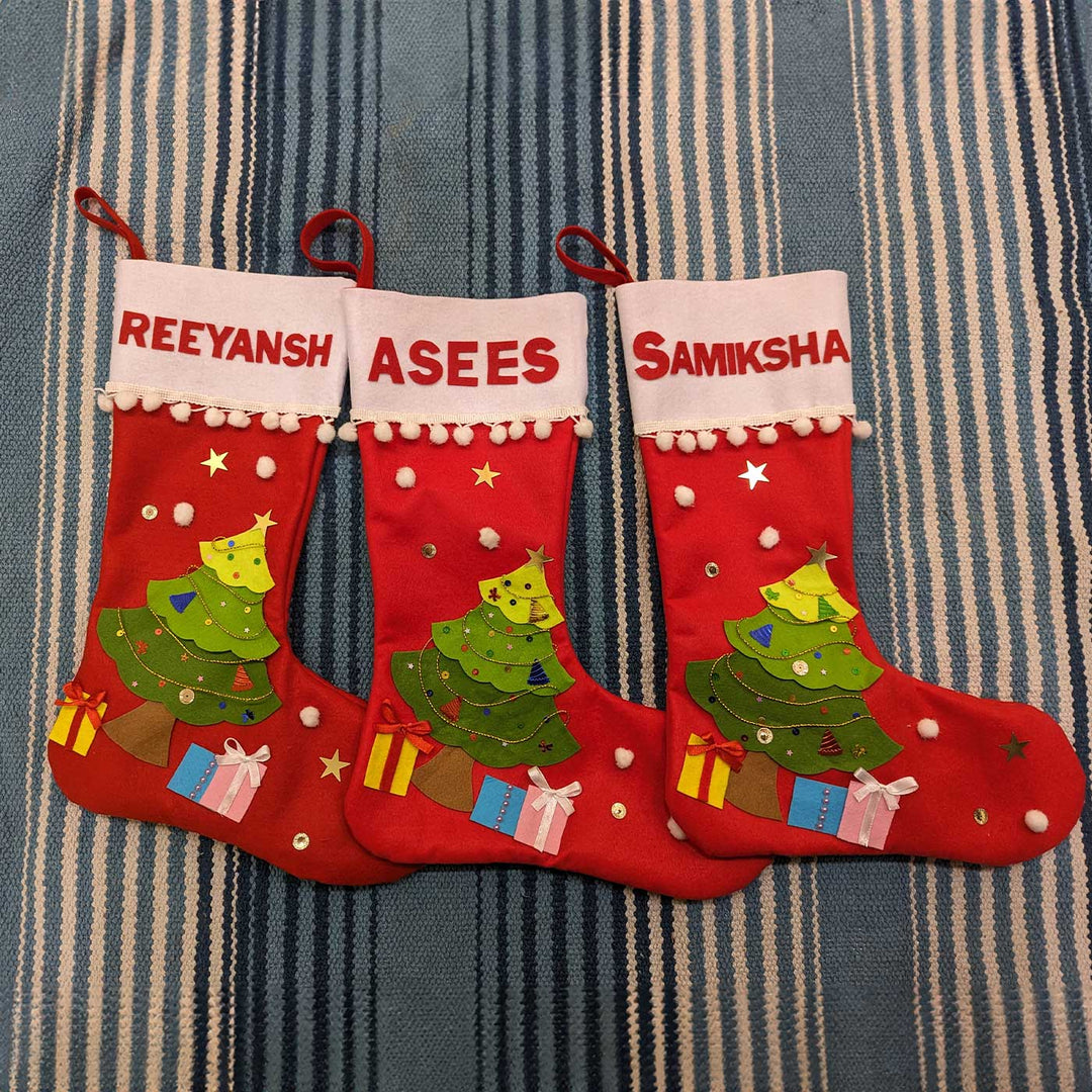 Personalized Felt Tree Christmas Stocking