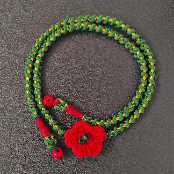 Handmade Crochet Flower Rakhi With Roli Chawal