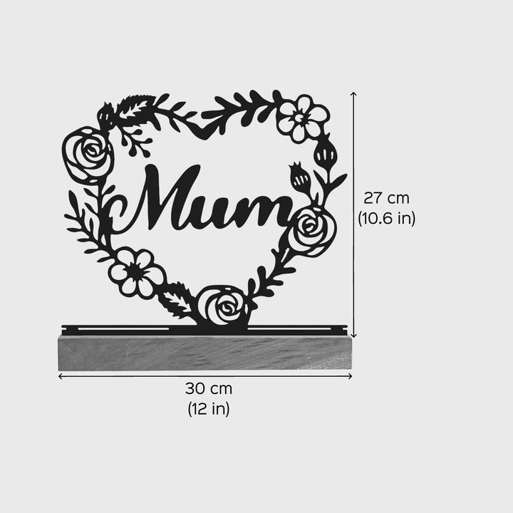 Personalized Handmade Laser Cut Floral Heart Theme Metal Table Decor