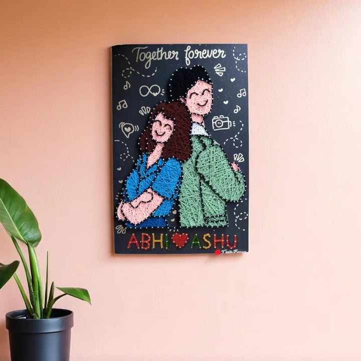 Personalized Handmade String Art Our Bond Illustration Mdf Wood Decorative Plaque For Siblings