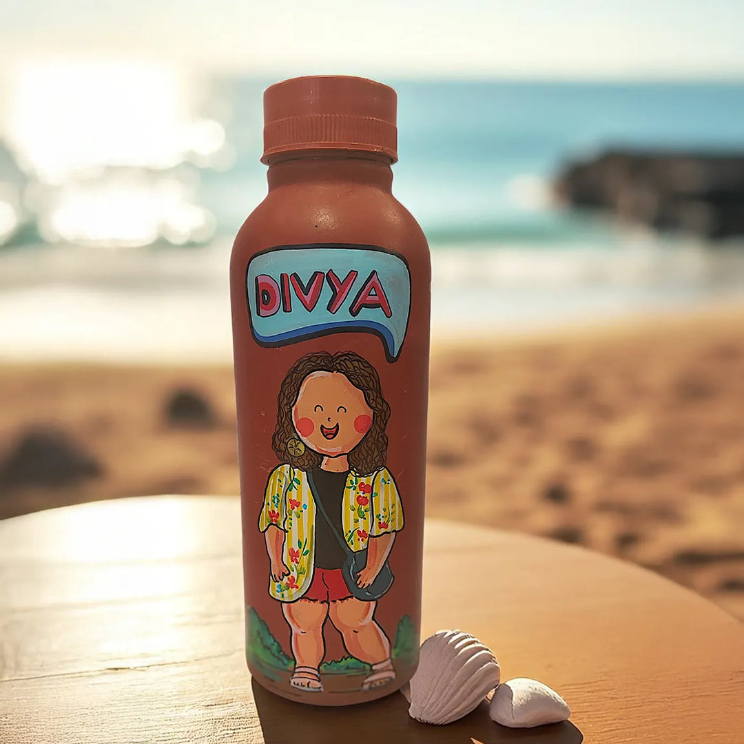 Photo Personalized Hand-Painted Terracotta Bottle