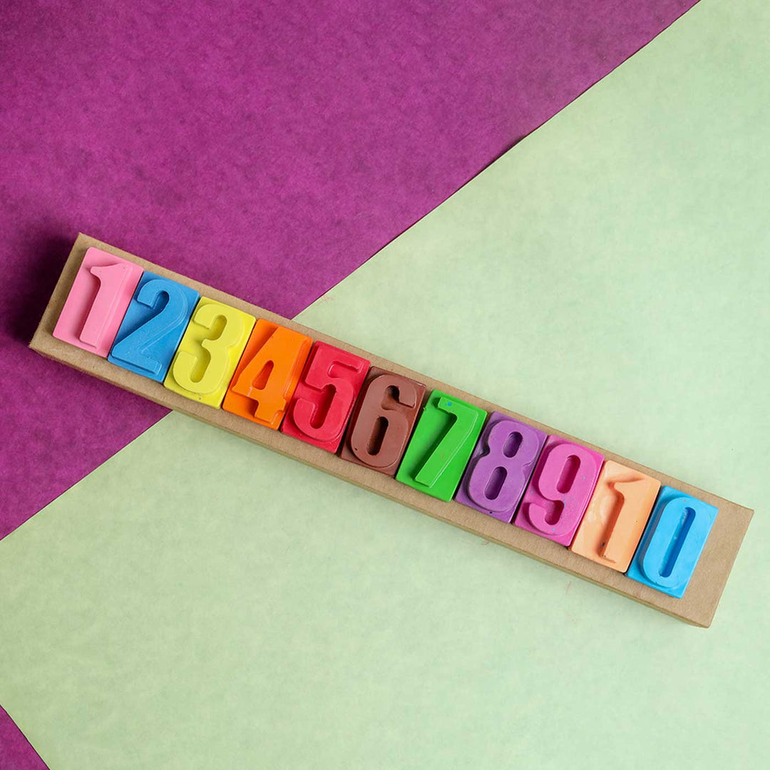 Handmade Non-Toxic Numbers 1 -10 Crayons | Set Of 11