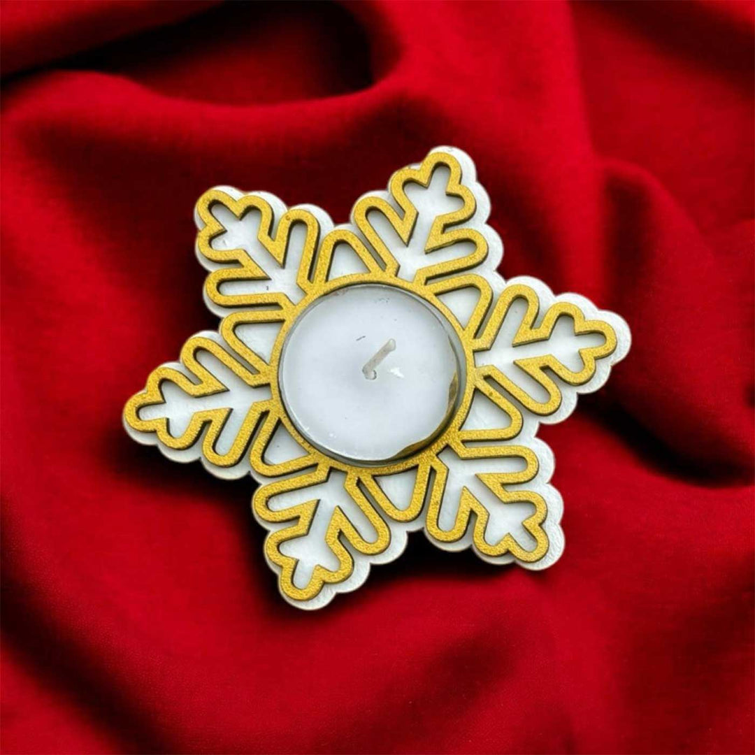 Festive Glow Xmas Themed Tealight Holders For Decoration | Set Of 5