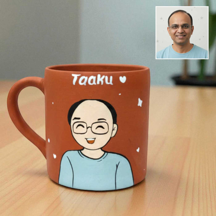 Photo Personalized Hand-Painted Father Terracotta Mug