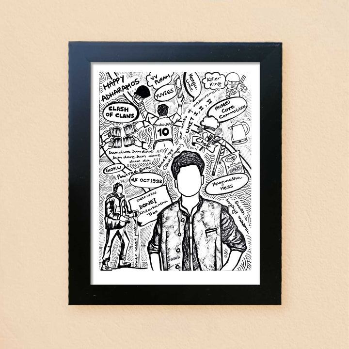 Photo Personalized Doodle Art MDF Wood Decorative Plaque