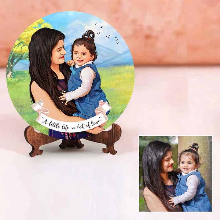 Photo Caricature Name Plate With Stand Copy 1 - Front View with Stand Display