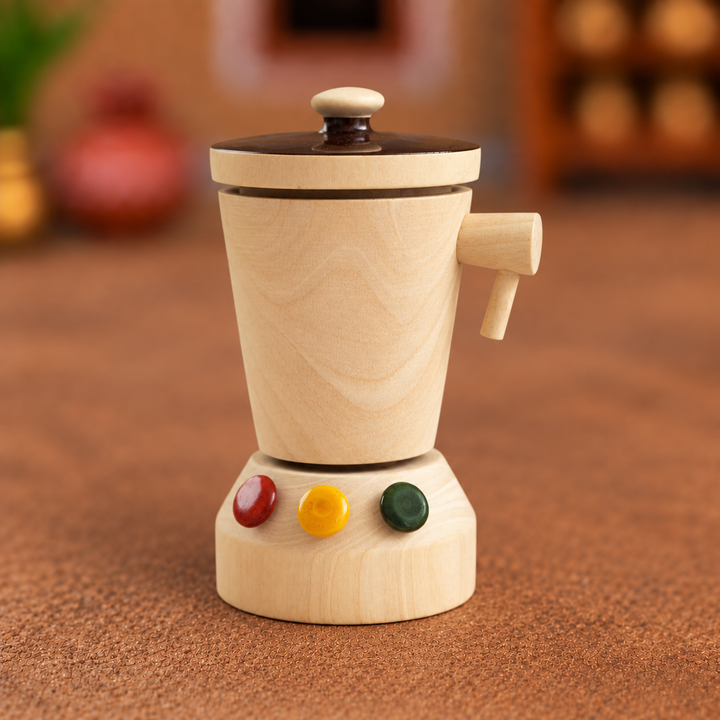 Wooden Mini Mixer Grinder | Handmade Etikopakka Kitchen Play Toy | 3–8 Years