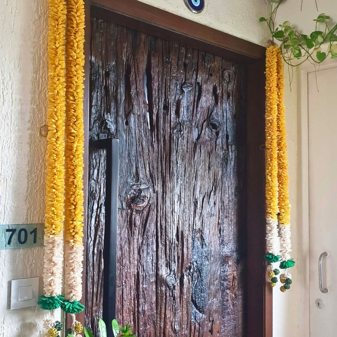 98 In | Handmade Festive Yellow Shola Flower Toran