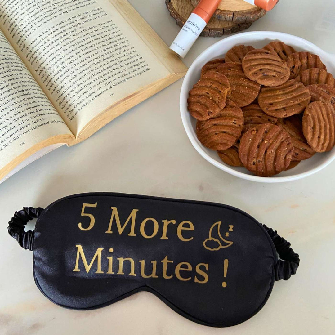 Customized Handmade Printed 5 More Minutes Satin Eye Mask For Fathers