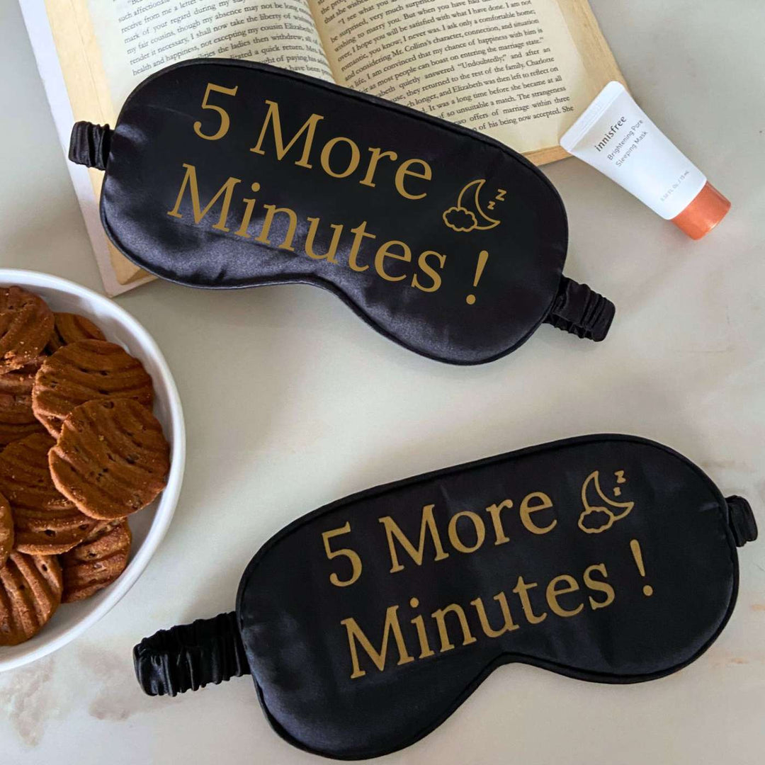 Customized Handmade Printed 5 More Minutes Satin Eye Mask For Fathers