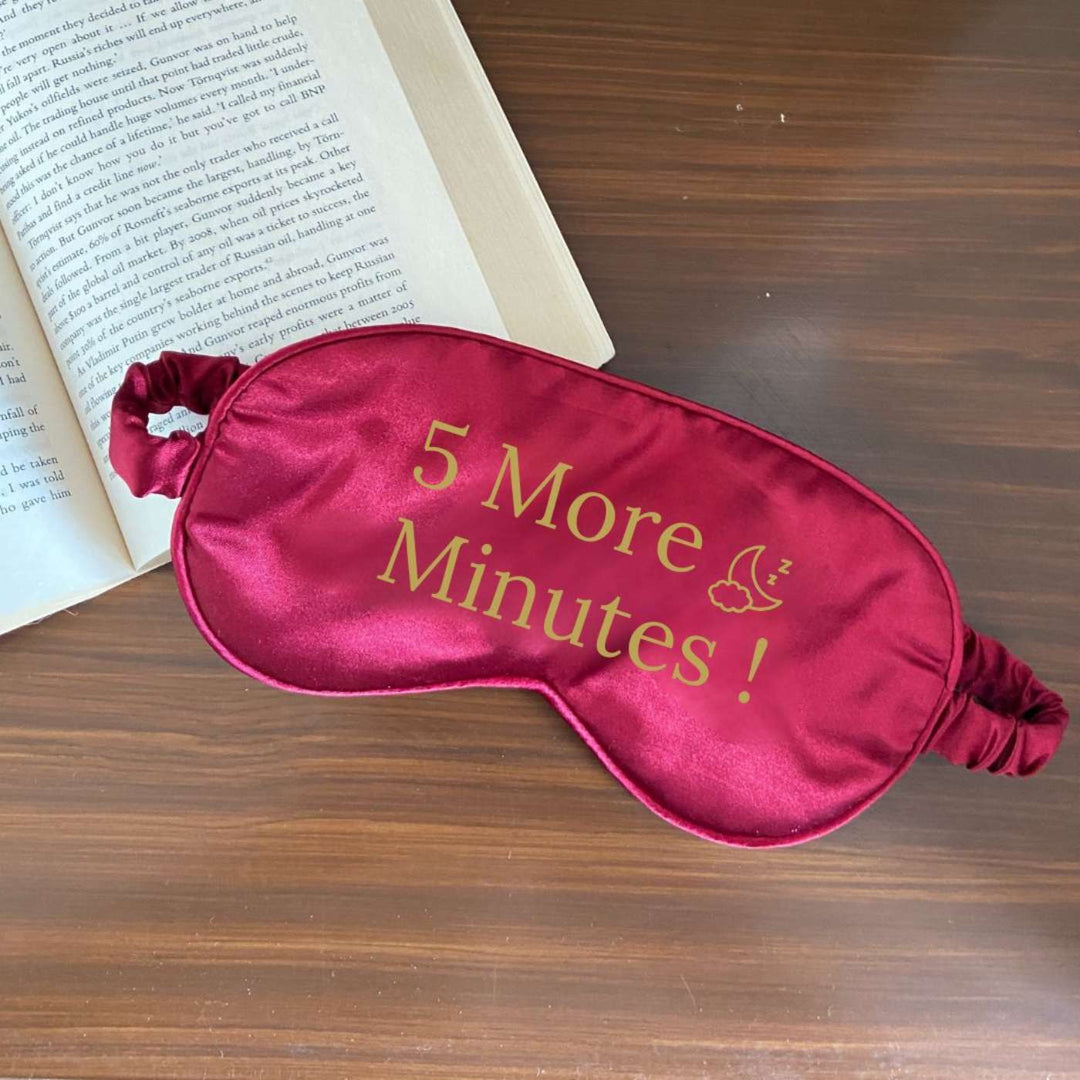 Customized Handmade Printed 5 More Minutes Satin Eye Mask For Fathers