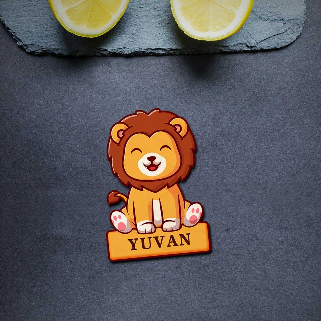 Personalized Printed Lion Theme Plywood Fridge Magnet