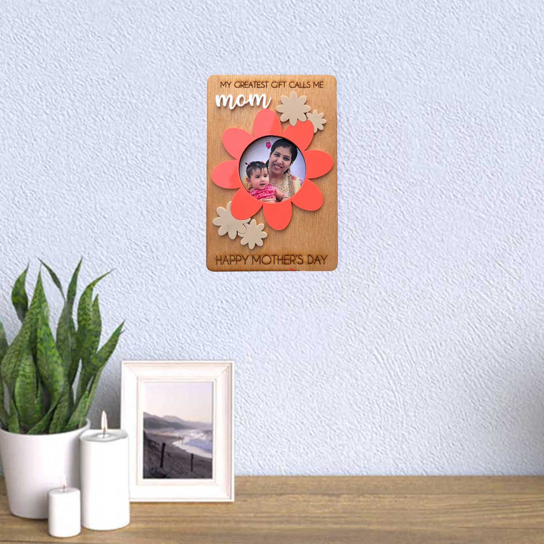 Photo Personalized Laser Cut Floral Theme Wooden Decorative Plaque