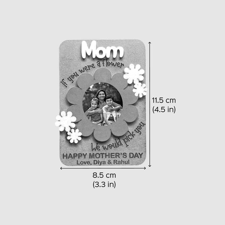 Photo Personalized Handmade Floral Theme MDF Wood Fridge Magnet For Mothers