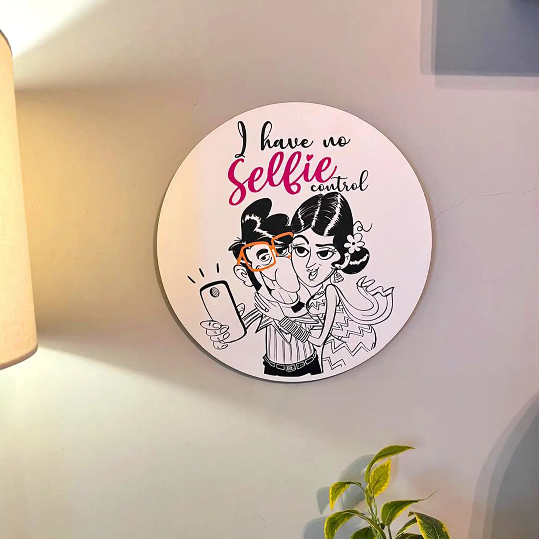 Printed Round Quirky MDF Wood Wall Decor