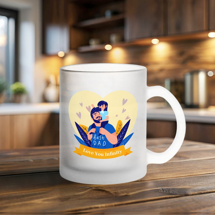 Printed Dad And Son Theme Glass Mug