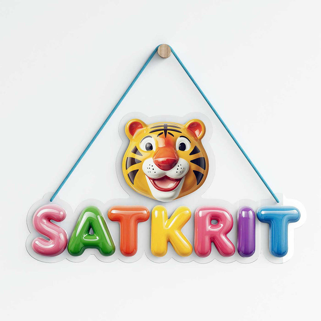 Personalized Acrylic Ceramic Look Animals Name Hanging