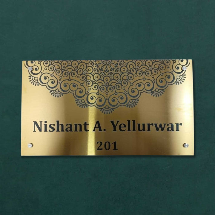 Personalized Engraved Modern Stainless Steel Name Plate