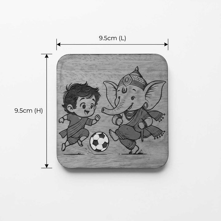 Engraved & Hand-Painted Lord Shiva Mahogany Wood Fridge Magnet