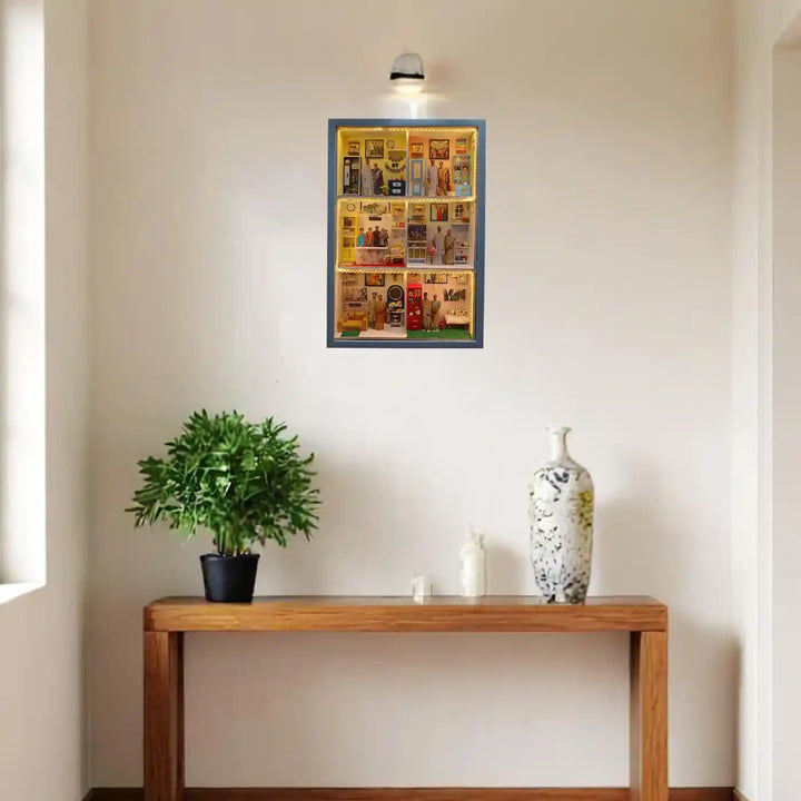 Photo Personalized Handmade Six Partition Design Family MDF Wood Decorative Plaque With Lights