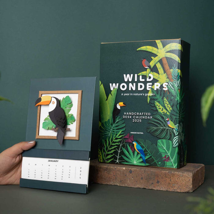 Handmade 3D Toucan Bird 2026 Desk Calendar