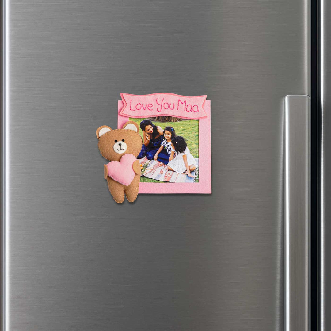 Photo Personalized Handmade Teddy Theme Felt Fridge Magnet