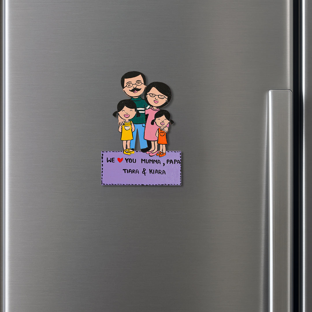 Personalized Family Theme MDF Wood Fridge Magnet