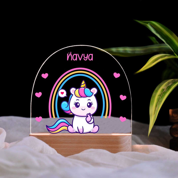 Personalized Unicorn Theme Acrylic LED Table Lamp For Kids