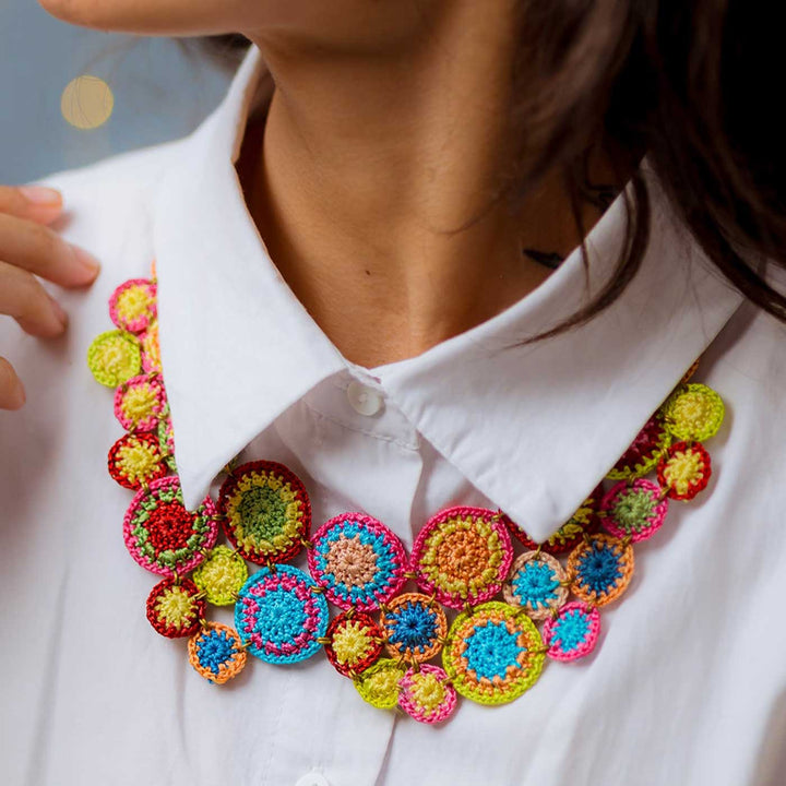 Handmade Crochet Multicolor Kai Necklace