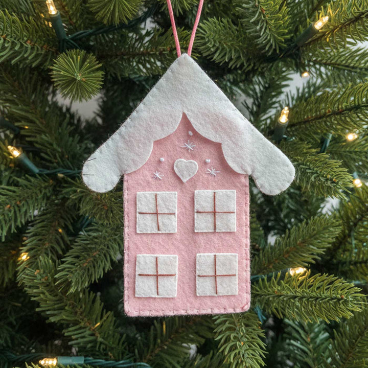 Handmade Felt Gingerbread House Christmas Ornaments