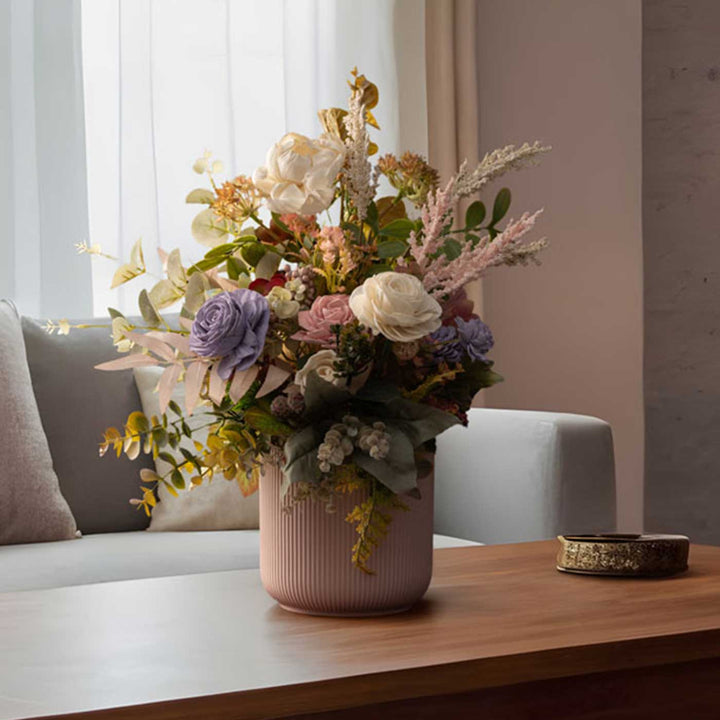 Handmade Blooming Ikea Shola Flower Centerpiece With Ceramic Vase