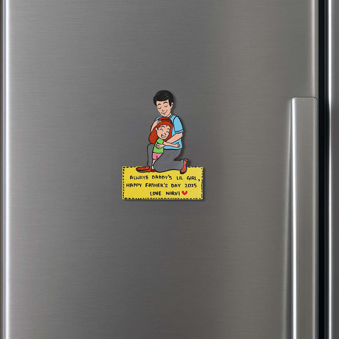 Personalized Caricature Cutout MDF Wood Fridge Magnet For Fathers