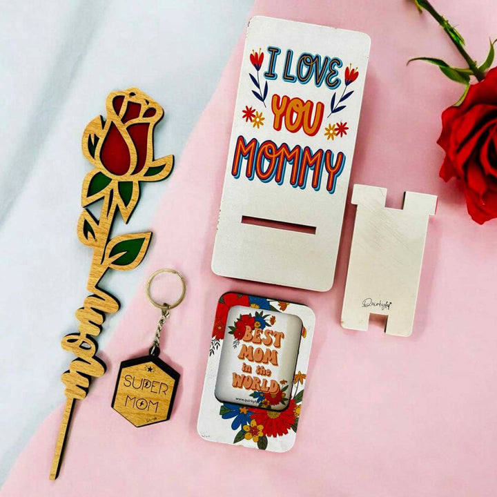 Photo Personalized Cute Mom Hamper For Mothers | Set of 4