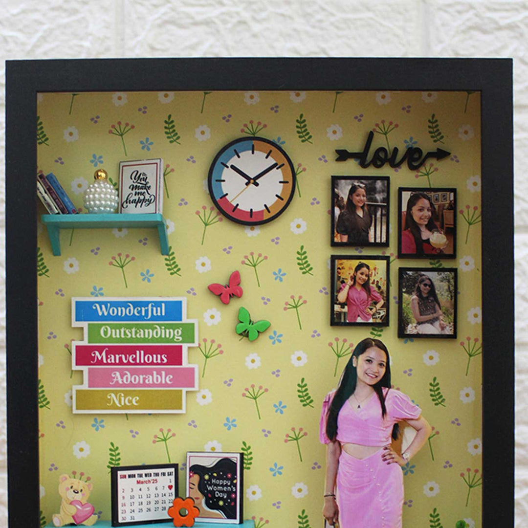 Photo Personalized Little Wall Of Happiness Theme Mdf Wood Miniature Frame