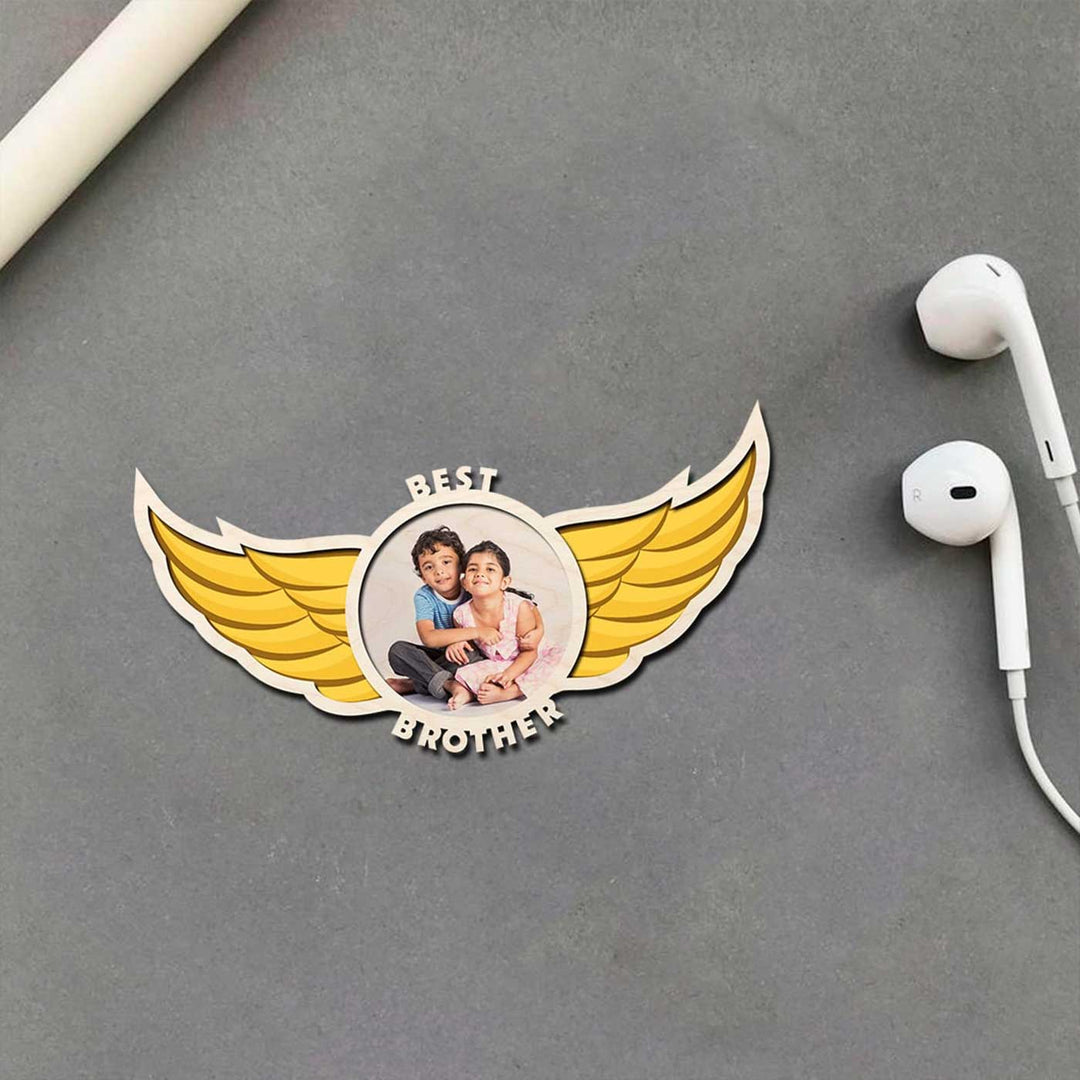 Photo Personalized Printed "Best Brother" Wooden Fridge Magnet