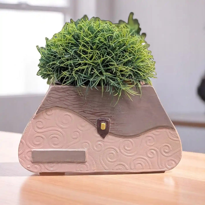 Personalized Hand-Painted Purse Theme Terracotta Planter