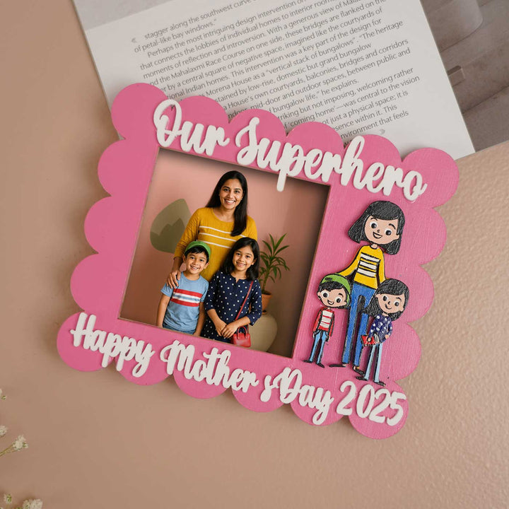 Photo Personalized Polaroid Theme MDF Wood Fridge Magnet For Mothers