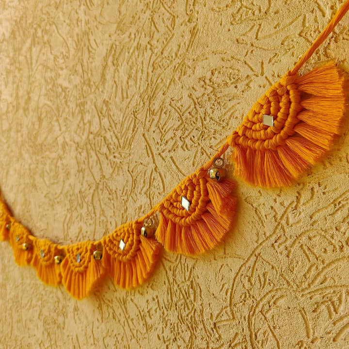 40 In | Handmade Macrame Sanskrit Design Cotton Toran
