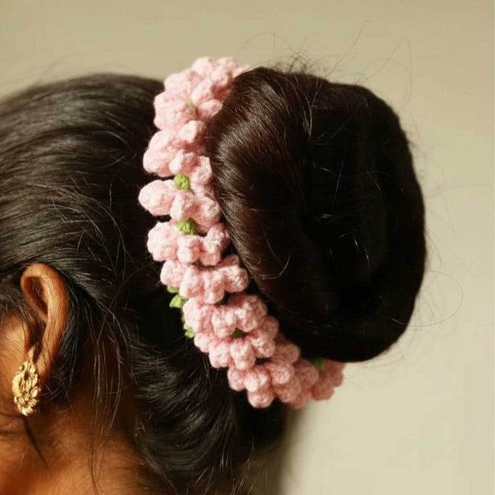Handmade Crochet Gajra Design Acrylic Yarn Head Band
