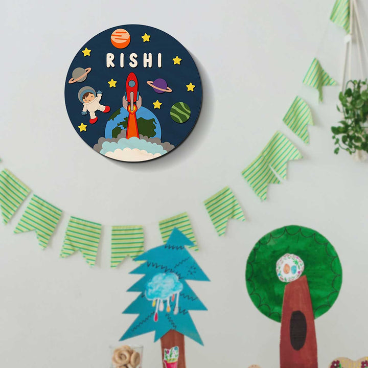 Kids Theme 3D Name Plate 11 - Mounted on Wall in Decor Setting