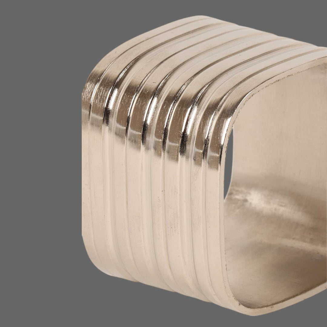 Handmade Silver Square Napkin Rings | Set Of 6