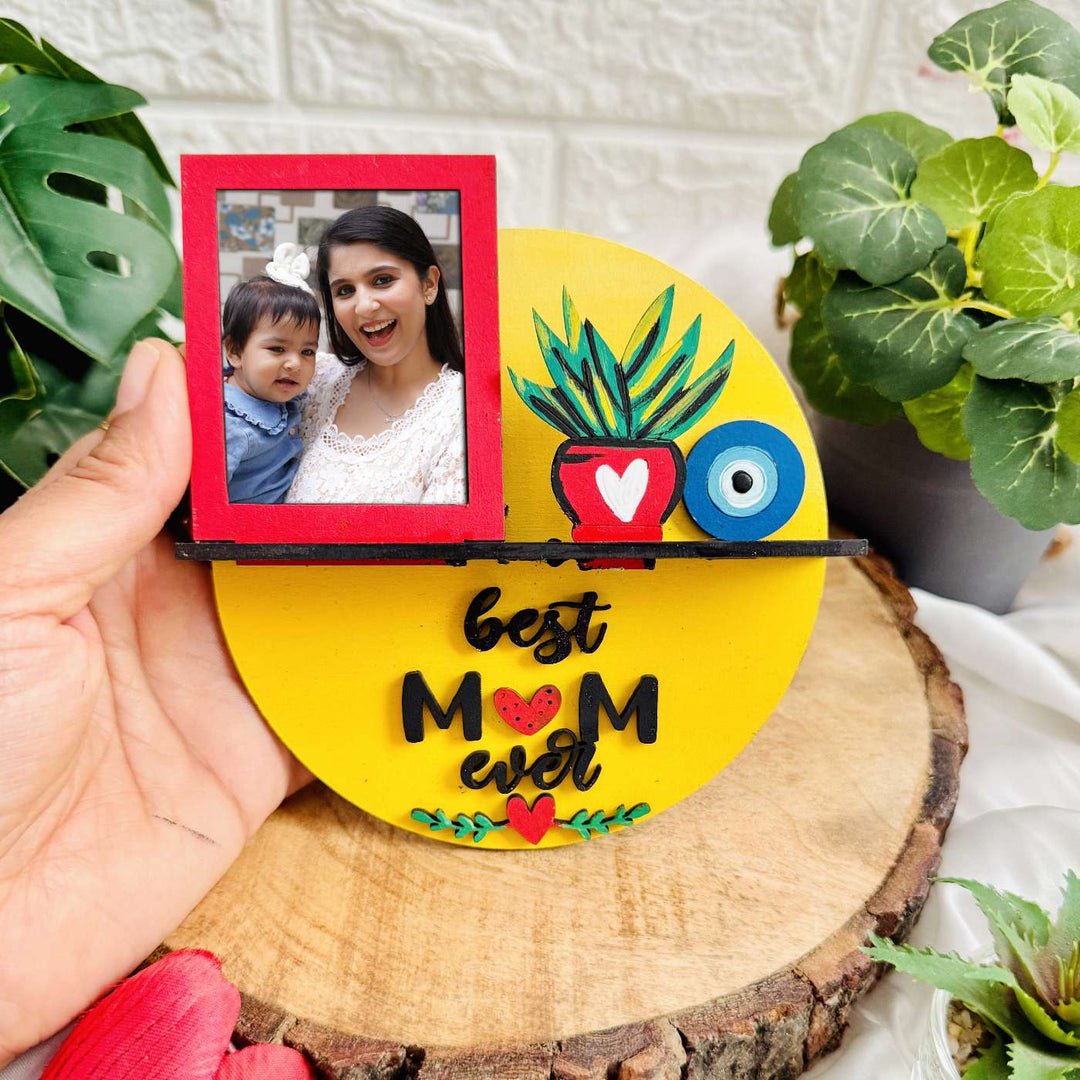 Photo Personalized Handmade Best Mom Ever MDF Wood Fridge Magnet With Stand