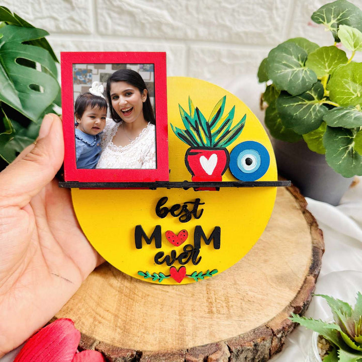 Photo Personalized Handmade Best Mom Ever MDF Wood Fridge Magnet With Stand