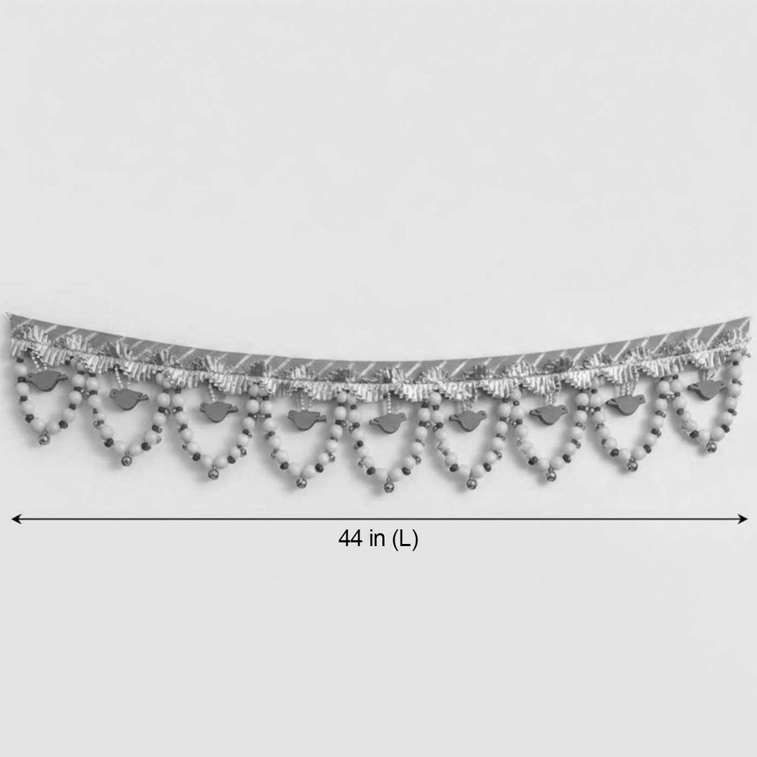 44 In | Handmade Chidiya Bird Toran With MDF Cut-Outs, Shola Buds & Lace
