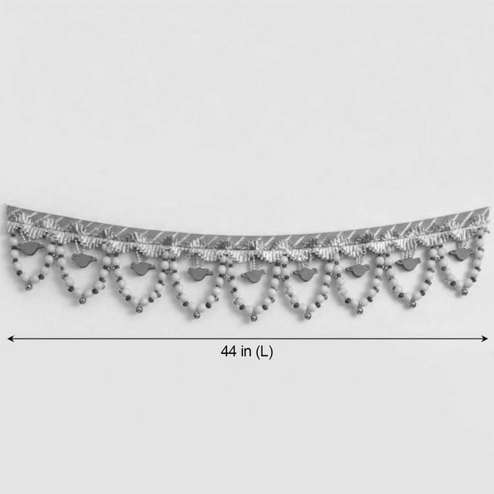44 In | Handmade Chidiya Bird Toran With MDF Cut-Outs, Shola Buds & Lace