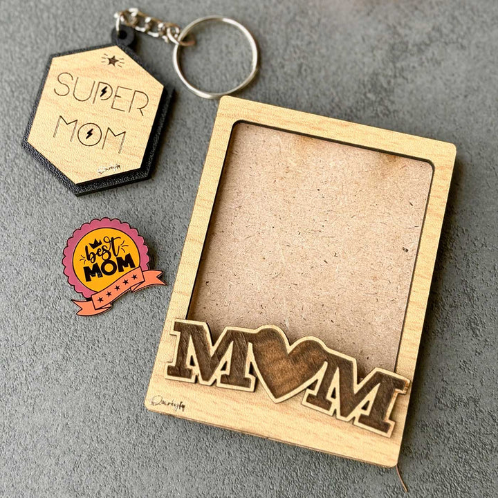 Photo Personalized "MOM" Hamper For Mothers | Set of 3