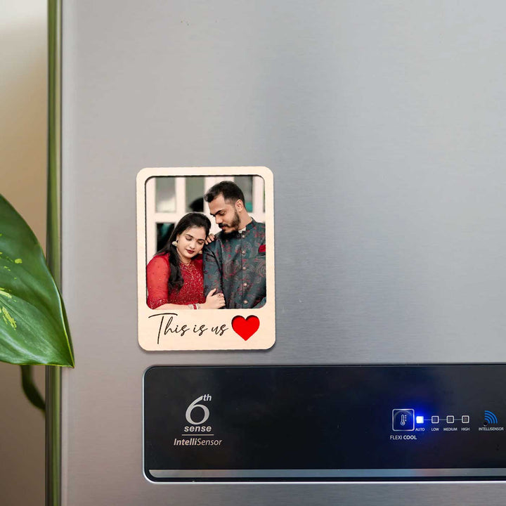 Photo Personalized Printed "This Is Us" Wooden Fridge Magnet