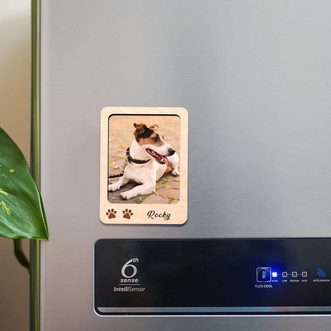 Photo Personalized Printed Pet Theme Wooden Fridge Magnet