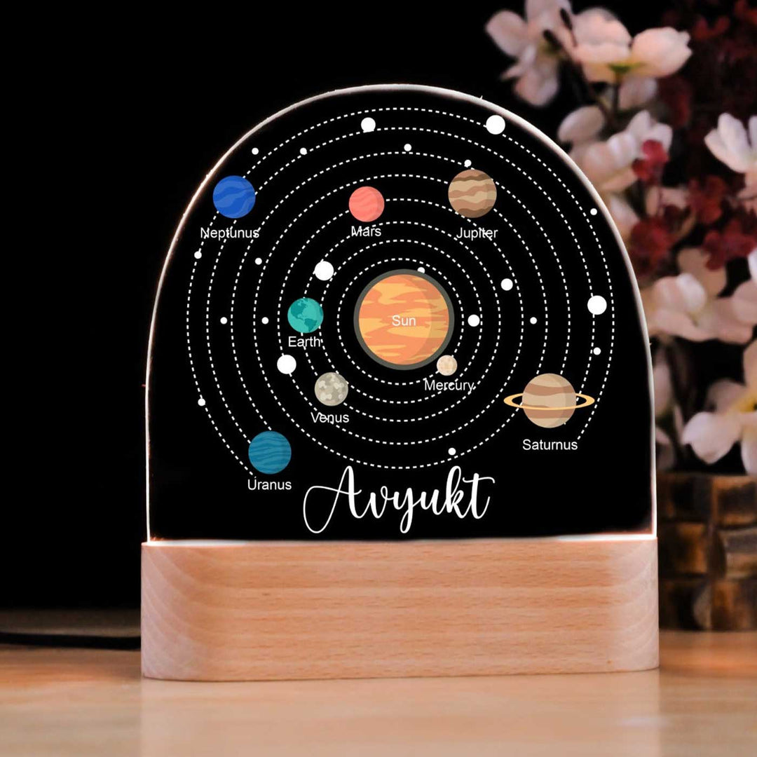 Personalized Solar System Theme Acrylic LED Table Lamp For Kids