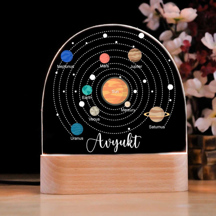 Personalized Solar System Theme Acrylic LED Table Lamp For Kids